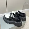 Traktor loafer damer casual skor slät kalvskinn designer loafer skor tjock tandad gummi yttersula bekväma skor chaussure femme