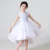 Girl Dresses Summer White Red Blue Lilac Kids Junior Princess Flower Girls Asymmetrical Sequined Dress Birthday Wedding Party Tulle Gown