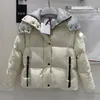 Down Designer Jacket Womens Borduurbadge Staande Kraag Capuchon Korte Verdikte Warme Puffer Jas Winterjas Maat 0/1/2/3