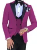 Costumes pour hommes rose 3 pièces Blazer pantalon sur mesure Terno coupe ajustée marié tenue de fête de mariage Masculino veste pantalon gilet cravate