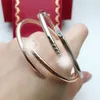 Nail Bracelet Women Lovers Cuff Stainless Steel Luxury Designer Couple Open Nails Bangle Charm Fashion Jewelry Gifts for Woman318Q