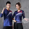 Açık tişörtler badminton tişört erkekler/kadınlar tenis gömlek hızlı kuru uzun kollu eğitim egzersizi erkek kız çocuk için nefes alabilen gömlekler 230923