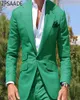 Herenpakken Groen Man Voor Bruiloft Bruidegom Tuxedos Mannen Prom Etentje Pak Sets Notched Revers Blazer Broek Outfit 2 Stuks Jas broek