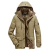 Mens Down Parkas Thick Warm Trench Winter Parka Men Fleece Hooded Jacket Coat Military Cargo Jackets Plus Size Velvet 230923