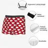 Underpants Red Hearts Valentines Men's Underwear Boxer Briefs Shorts Calcinhas Novidade Soft para Masculino