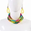 Chokers Rope Necklace Earrings Set Rope Jewelry Colorful Choker Chain Necklace Drop Earring Accesories for Girls Gifts 230923