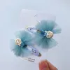 Hair Accessories Kids Cartoon Bow Elastic Band Girls Rubber Snowflake Clips Toddlers Chiffon Ties Ring