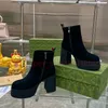 Kvinnor Boot Designer Boots Matelasse Boot Ankle Booties quiltad klassisk mocka präglad spänne chunky hälskor