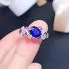 Cluster Rings FS Style Natural Sapphire Fancy Ring S925 Sterling Silver Fine Fashion Charm Kvinnor Weddings Jewelry Meibapj