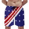 Men's Shorts American Flag USA Board Summer Patriotic July 4th America Pride Surfing Beach Male Quick Dry Casual Trunks