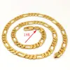 高品質18 KスタンプリンクLTALIAN FIGARO CHAIN SOLID GOLD AUSUTINE FINING NECKLACE 24 8 600 mm Men and Women287A