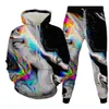 Men's Tracksuits Watercolor Art Paint 3D Printed Tracksuit Sets Casual Hoodie And Pants 2pcs Oversized Pullover Fashion Men Clothing 230923