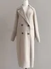 Cappotto invernale da donna in misto lana Cappotto da donna con risvolto largo Cintura tascabile Misto trench lungo oversize 230923