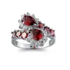 Bague de doigt en rubis rouge CZ, or blanc rempli de fête de fiançailles, de mariage, Sz6-10259U