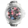Armbanduhren Modische transparente Silikon-weiße Uhr, Farbe Pflanzenblatt-Uhren, Herren- und Damen-Quarz-Sport-Armbanduhr