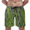 Herr shorts bräd lavendel drömmar mode strandstammar blommande blommigt tryck snabb torr löpning surf överdimensionera korta byxor