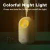 Mini umidificador de luz noturna colorida de 1 unidade de 300 ml com 2 modos de spray para sala e mesa de escritório - névoa fresca e calmante para sono confortável e relaxamento