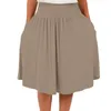 Skirts Women's Regular Solid And Pocket Knee Length For Teen Girls Casual Womens Swim Skirt Top Midi Plaid