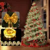 Juldekorationer Ribbon Fairy Light Decoration Tree Ornaments for Home Bows String Lights Navidad Natal Year 2023 230923