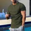 Polos pour hommes Summer Henley Collar Fashion Design Tees T-shirt de couleur unie Hommes Casual Marque de haute qualité à manches courtes Tops à la mode