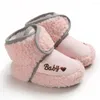 Premiers pas antidérapants pour bébés filles et garçons, pantoufles chaudes, chaussettes, chaussures de berceau, bottes