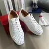 Kleidschuhe Modedesigner Herren Nieten Rot Lässig Atmungsaktiv Einfarbig Low Top Kleine Weiße Schnürung Flache Sohle 230923