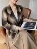 Женское полушерстяное пальто ранней осени MAX 90, классический пиджак в клетку, винтажные кашемировые пальто для мужчин и женщин 230923