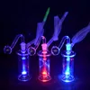 도매 LED LED LED LED LED LILD GLASS OIL BORNER BONG HOOTS 흡연 파이프 인라인 매트릭스 PERC Recycler Ash Catcher Bong과 10mm 남성 유리 오일 버너 파이프