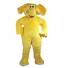 Costume da mascotte elefante giallo di Halloween per adulti, cartone animato, personaggio a tema anime, abito unisex di carnevale, abito da festa per spettacoli di fantasia natalizia