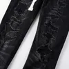 Miri Jeans Designer dżinsy Wysokiej jakości modne dżinsy chłodne luksusowe designerskie dżinsowe pres w trudnej sytuacji Black Blue Jean dżins Slim Fit Motorcycle#051