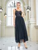 Runway Dresses Retro Black A Line Spaghetti Strap Prom Dress Celebrity Party Evening Gowns Ladies Ball Sommar Sexig Robe de Cocktail