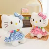 Anime Stuffed Plush Animals Toy Cute Cat in Plaid Skirt kitty Doll Children's Playmate Home Decoration Boys Girls Birthday Children's Day Christmas 3 New Style 30cm