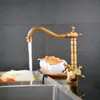 Banyo lavabo muslukları klasik retro pirinç antika kaplama soğuk mikser musluk mutfak musluk