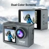 Weatherproof Cameras Ourlife Action Camera 1080P 30FPS Dual Screen 140° Wide Angle 30m Waterproof Sport Camera Wifi Connection Helmet Video Camera 230923