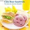 Baking Moulds Sand Cutter Mini Cartoon Bear Squirrel Sea Dog Bread Knife Sealer for Kids Bento Lunch Mold 230923