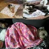 Конуры зимние теплые многофункциональные мягкие меховые одеяла для собак с принтом для домашних животных, спящего щенка, кошки, матрас, 3 цвета