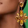 Boucles d'oreilles pendantes mode européenne et américaine strass personnalité luxe Simple goutte d'eau accessoires polyvalents exagérés