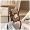 This year's popular vertical mobile phone 2024 new trend printed letter lock buckle multi-layer pocket single Designer Handbag Online sale