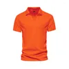 Herren-Poloshirts, Außenhandel, Sommer-Revers-T-Shirt, lockeres Strickhemd, einfarbig, lässig, kurzärmelig
