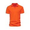 Polo da uomo T-shirt con risvolto estivo per il commercio estero Camicia in maglia ampia POLO casual solido a maniche corte