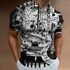 Polos Polos Fashion Business koszulka Polo Uwaga Print Summer Short Sleved T-shirt ulica Po swobodne duże ubranie