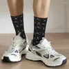 Men's Socks Vintage Scissors Haircut Trendy Stripes Mens Crew Unisex Cute 3D Printing Hairdresser Barber Dress