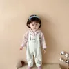 Ensembles de vêtements Automne bébé mignon dessin animé sans manches combinaison ensemble infantile fille lapin oreille sweat à capuche costume enfant en bas âge tenues 230923