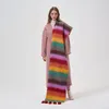 Xale feminino de inverno designer de moda dopamina listras coloridas sobreposição com lenço quente casal presente de feriado