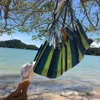 Hammocks Portable Travel Camping Hanging Hammock Home Bedroom Swing Bed Lazy Chair Garden Supplies Rainbow Stripe Canvas Couch 1pc 230923