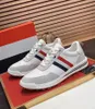 2023 Popularne sporty na świeżym powietrzu Thom Tech Runner Mesh Sneakers Buty Trikolor Stripes Boczne hurtowe brązu obuwia gumowa podeszwa zewnętrzna mężczyźni swobodne spacery