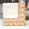 Serviette de Table jetable en papier, tissu pour Cocktail, thé doré, décoration de fête, Restaurant imprimé, usage quotidien