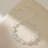 Link bransoletki wykwintne kolorowe pentagram gwiazda przezroczysta krystaliczna kamienna bransoletka moda urok dla kobiet biżuteria prezent urodzinowy