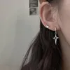 Boucles d'oreilles pendantes Style Punk gothique, goutte en métal, couleur noir/argent, étoiles croisées, mode pour femmes et hommes, bijoux Rock