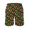 Men's Shorts Pineapple Gym Tiki Cocktail Pattern Classic Beach Graphic Sports Fitness Quick Dry Swimming Trunks Gift